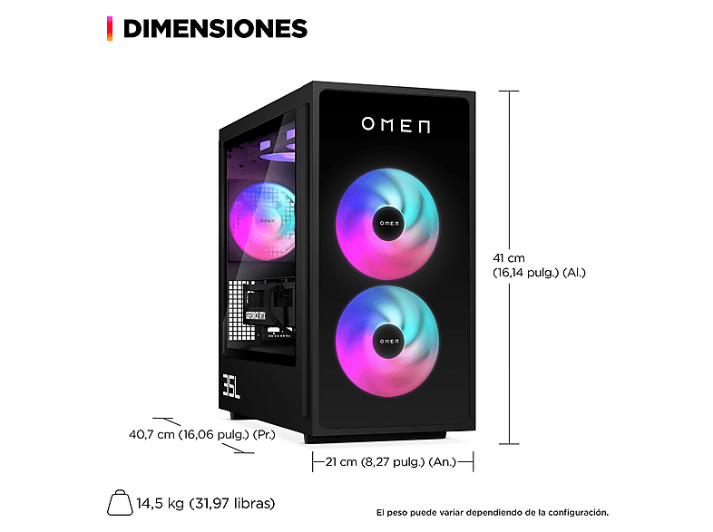 HP PC gaming — Intel® Core™ Ultra 5 225F y 32 GB RAM — foto 3
