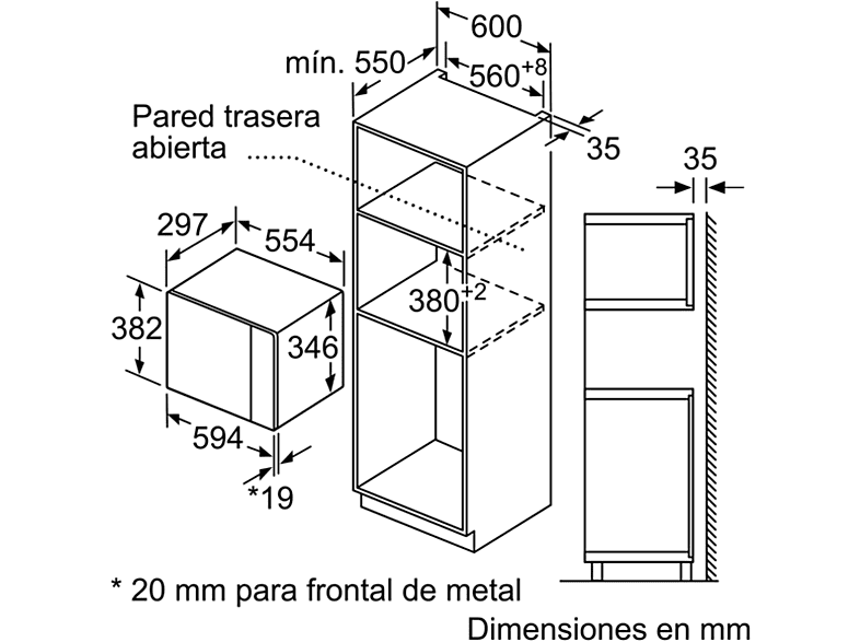 BOSCH Microondas integrable 800W en color Plata — foto 5