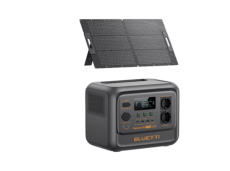 BLUETTI Estación de energía LiFePO4 (mod. KIT Premium 100 V2+PV100) en color gris