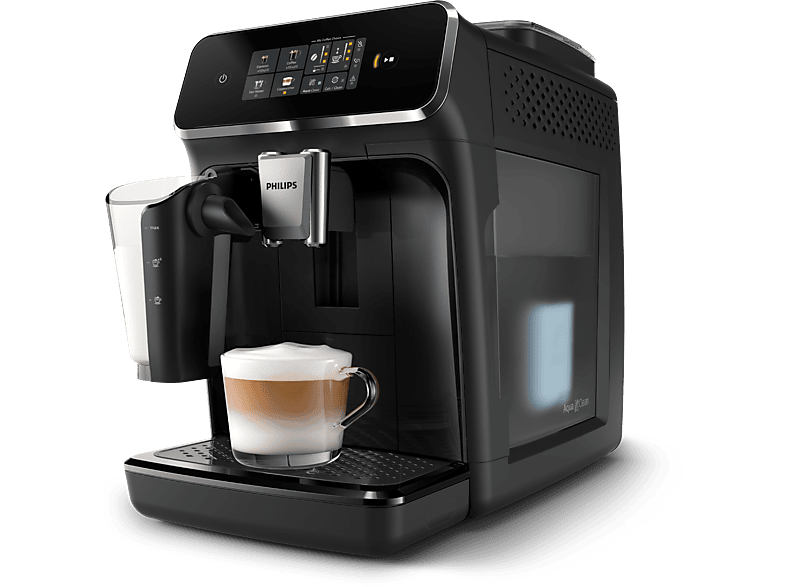 Cafetera superautomática PHILIPS en color Cromado y negro brillo, LatteGo — foto 3