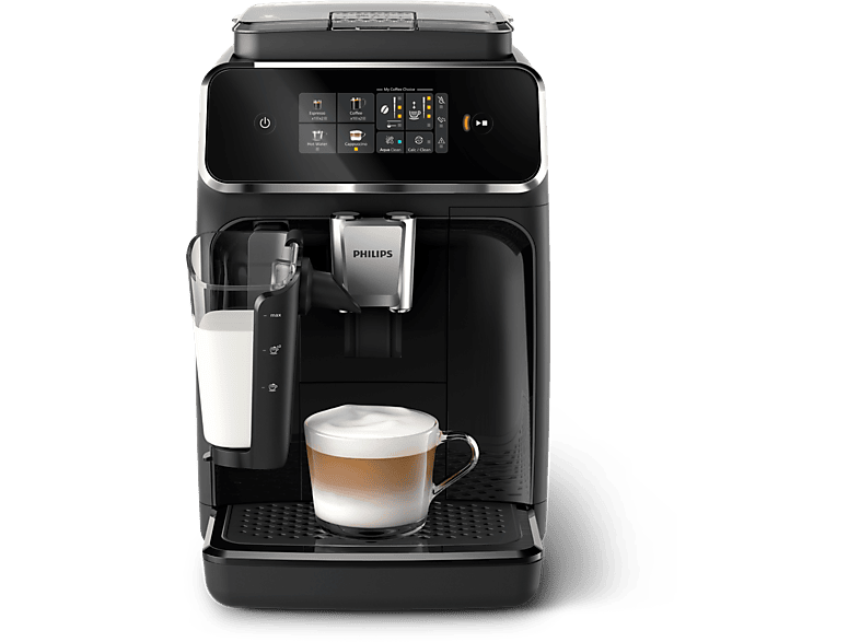 Cafetera superautomática PHILIPS en color Cromado y negro brillo, LatteGo — foto 4