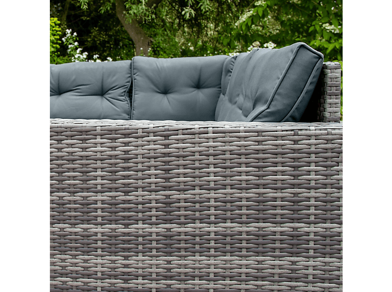 MONSTER Conjunto de jardín 240 cm x 180 cm x 70 cm (mod. Esquinero de Ratán 9) en color Gris — foto 3