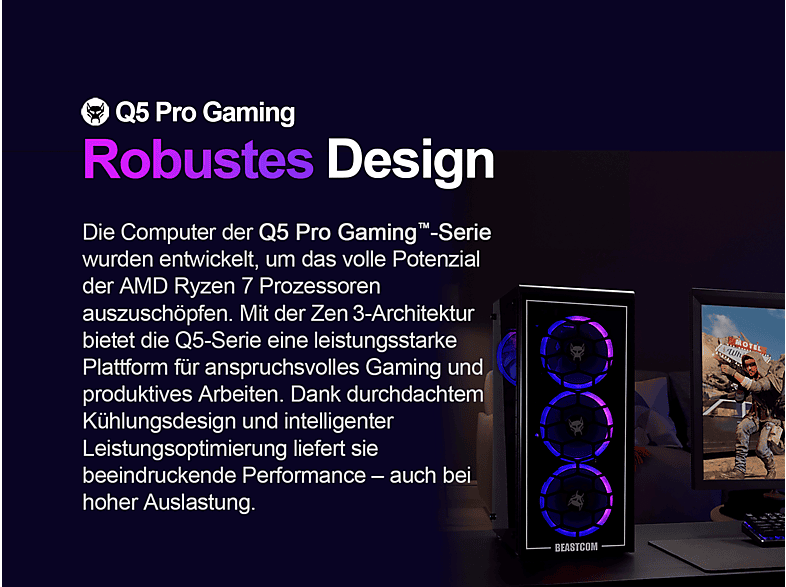 PC Gaming BEASTCOM de AMD Ryzen™ 7 5700X — foto 6