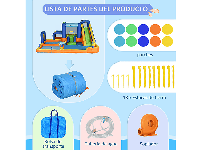 OUTSUNNY Castillo hinchable infantil (mod. 346-010V90MX) — foto 5