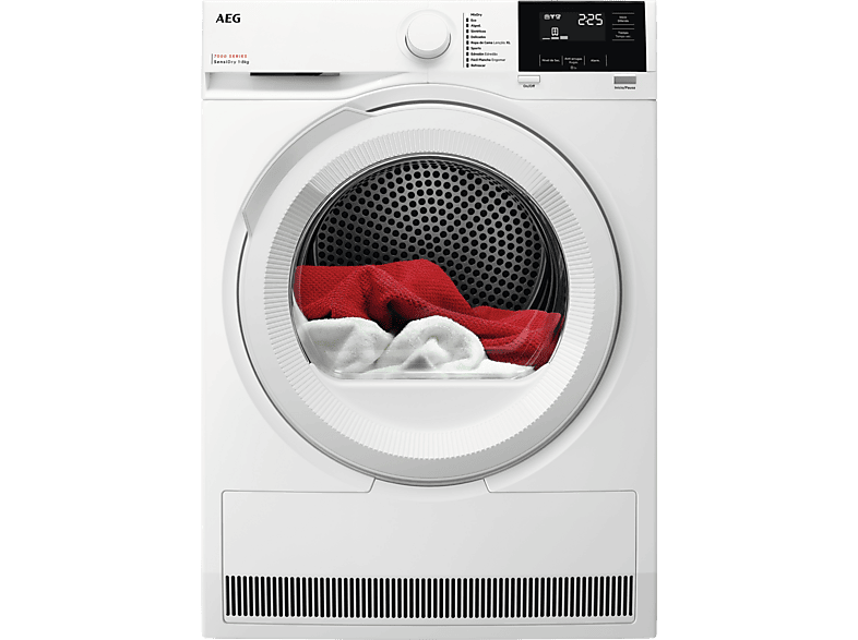 Secadora bomba de calor AEG — 8 kg y Carga Frontal (mod. Serie 7000 SensiDry TR718EAOB)
