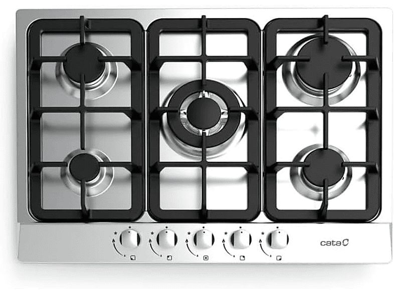 CATA Placa de gas en color Negro — 3 zonas y Gas Natural