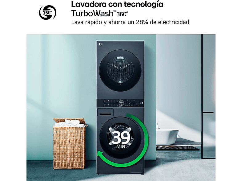Lavadora secadora LG — Torre de lavado 12/10 kg y TurboWash™ — foto 11