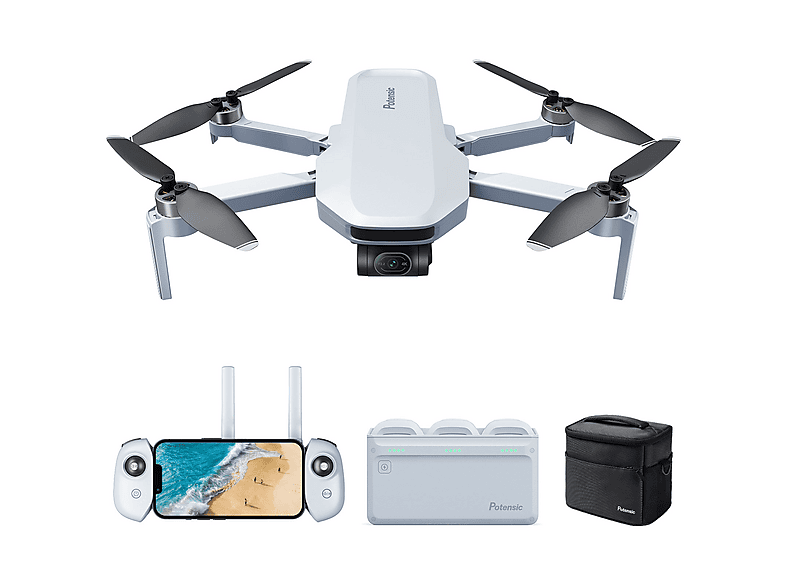 POTENSIC Dron Sensor CMOS 12 MP (mod. ATOM (Fly More Combo)) en color Blanco