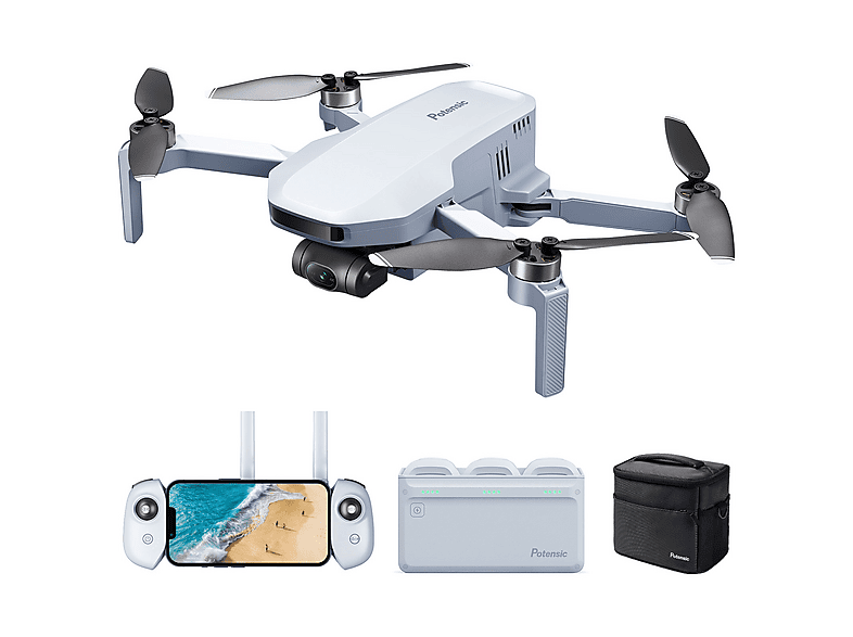 POTENSIC Dron Sensor CMOS 12 MP (mod. ATOM (Fly More Combo)) en color Blanco — foto 3