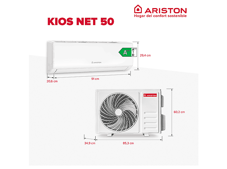 ARISTON Aire acondicionado Split 1x1 en color White — 2.7 kW y 43 m² — foto 3