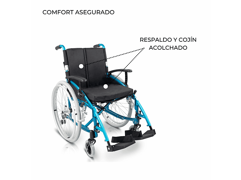 Silla de ruedas MOBICLINIC en color Turquesa, Aluminio — foto 5