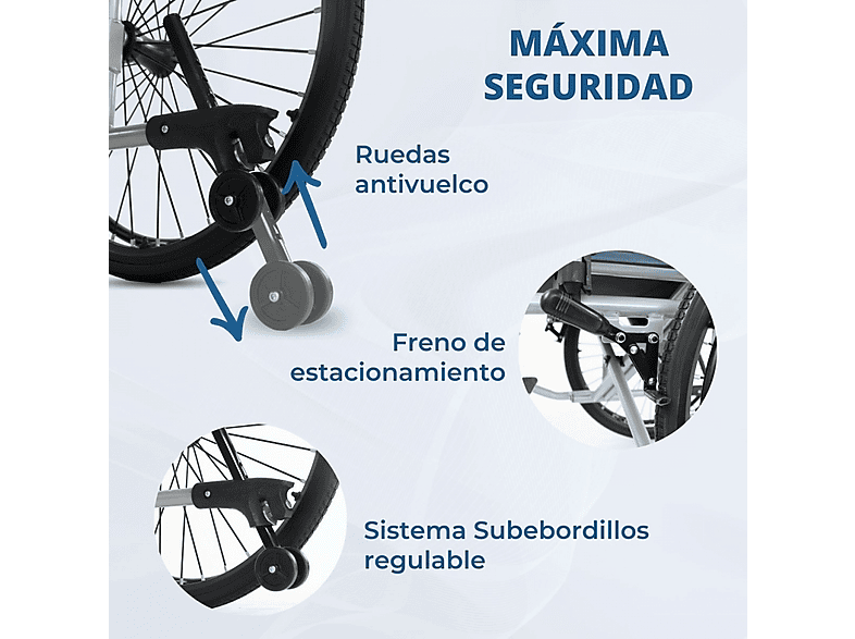 MOBICLINIC Silla de ruedas 35 cm (mod. Bariatrica) en color Negro — foto 6