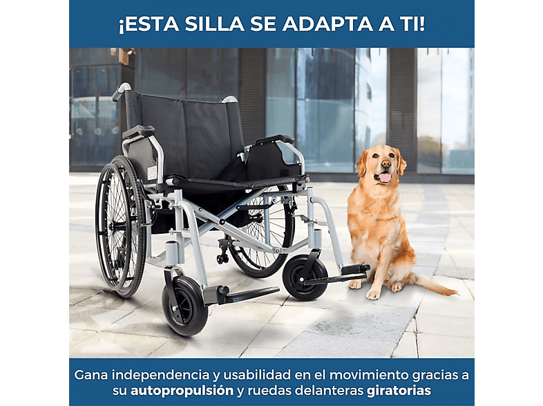 MOBICLINIC Silla de ruedas 35 cm (mod. Bariatrica) en color Negro — foto 8