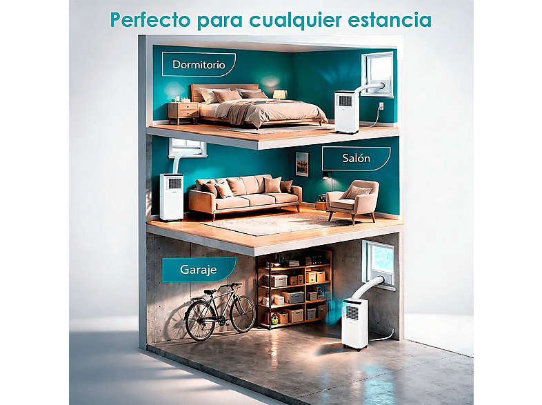 DAITSU Aire acondicionado portátil 7000 fg/h en color Blanco — foto 7