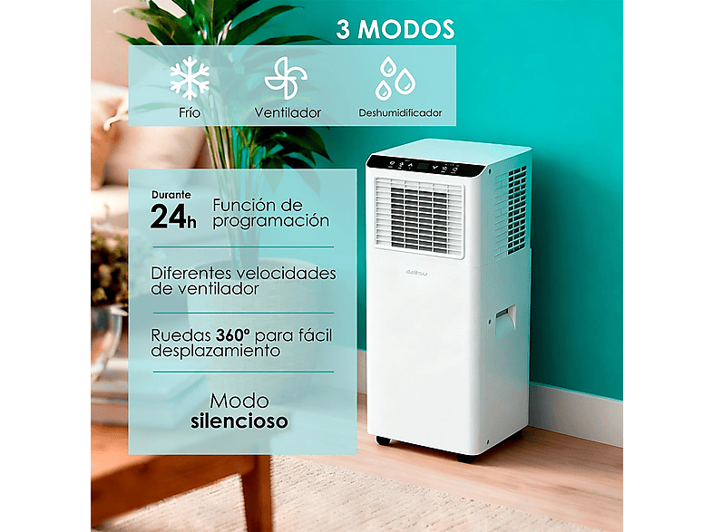 DAITSU Aire acondicionado portátil 7000 fg/h en color Blanco — foto 9