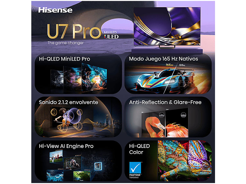 TV Mini LED 55" HISENSE en color Black, UHD 4K — foto 8