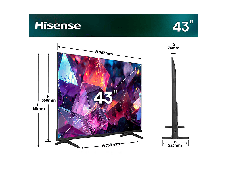 HISENSE TV QLED 43" en color Black — QLED 4K y Smart TV — foto 3