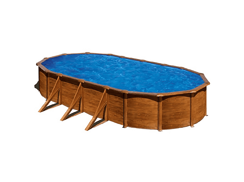 GRE Piscina de acero None (mod. Pacific Madera - Ø300) en color Marrón