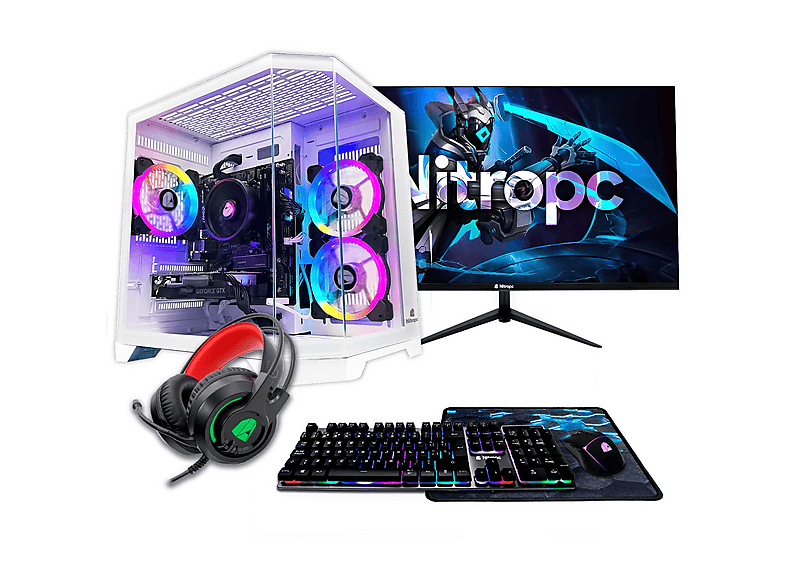 NITROPC Pack PC gaming — AMD Ryzen 5 5500 (6 núcleos y 12 hilos | 3,60 GHz hasta 4,20 GHz)