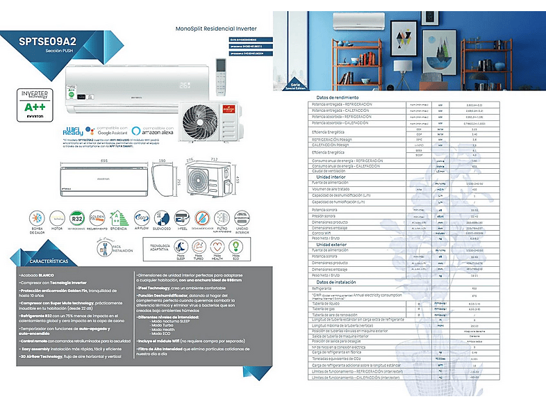 INFINITON Aire acondicionado Split 1x1 9000 fg/h en color Blanco — foto 4