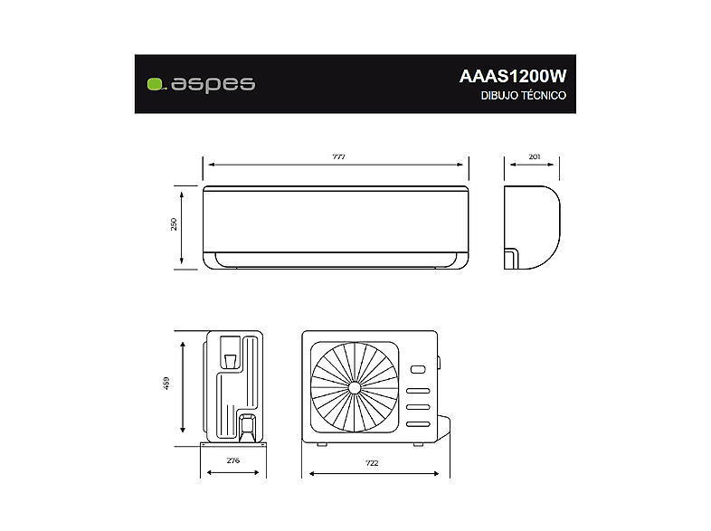 Aire acondicionado Split 1x1 ASPES en color Blanco de 12000 fg/h — foto 7
