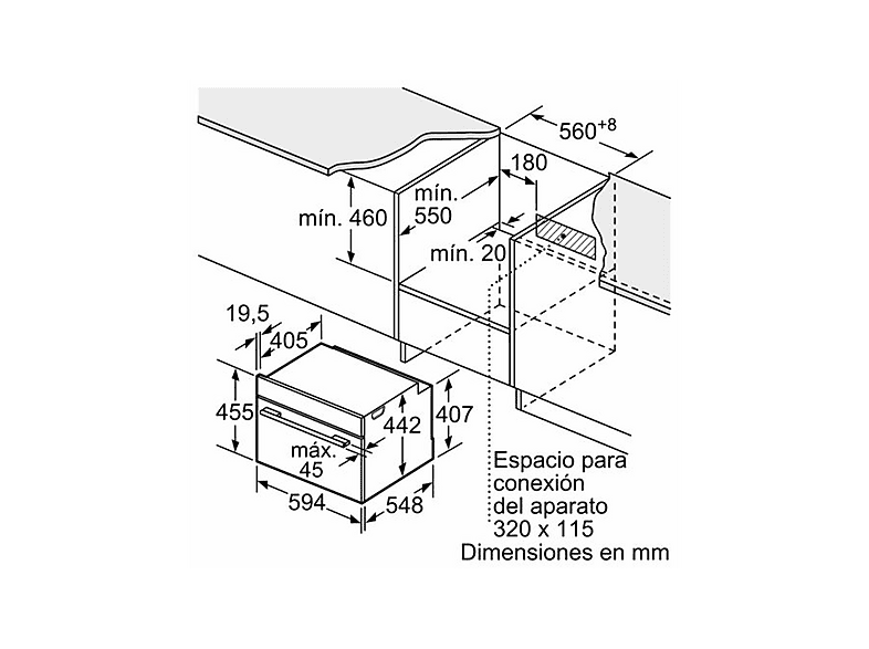 BOSCH Horno compacto en color Negro — Integrable y Hidrolítica — foto 8