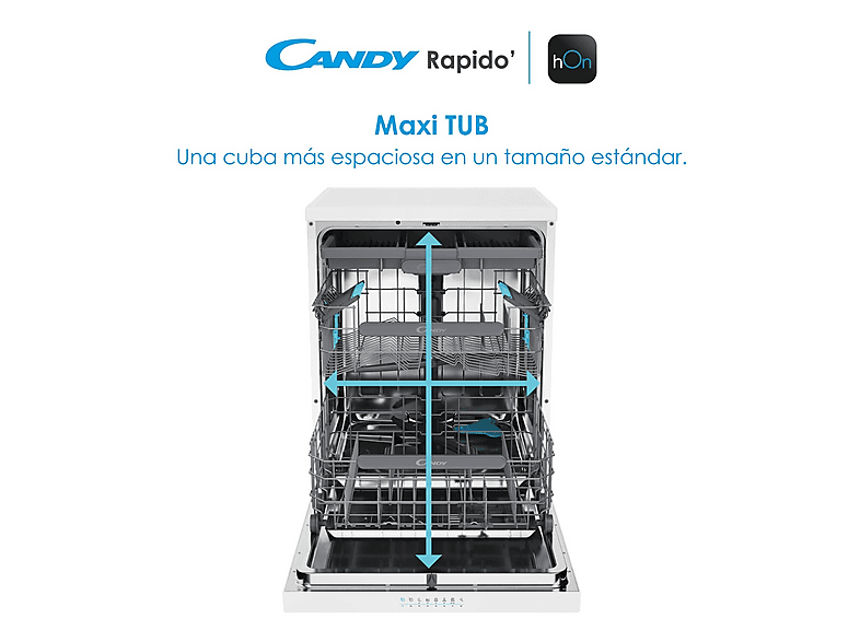 CANDY Lavavajillas 15 servicios (mod. Rapido' CF 5C7F1W) en color Blanco — foto 10
