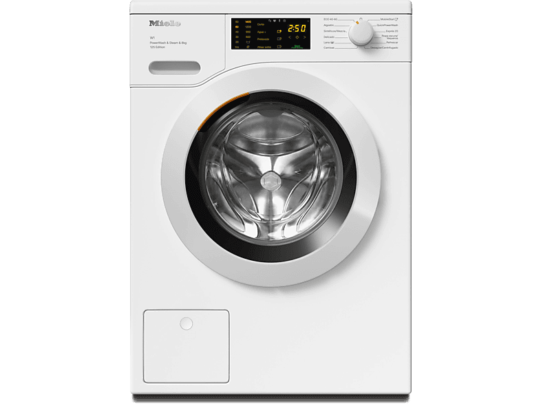 Lavadora carga frontal MIELE en color Blanco loto, 8 kg