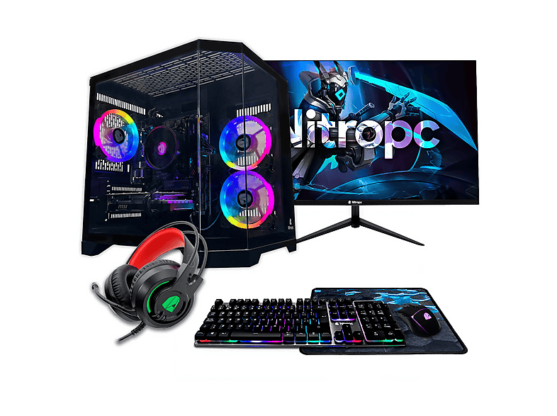 NITROPC PC Gaming — AMD Ryzen 5 5500 (6 núcleos y 12 hilos | 3,60 GHz hasta 4,20 GHz)