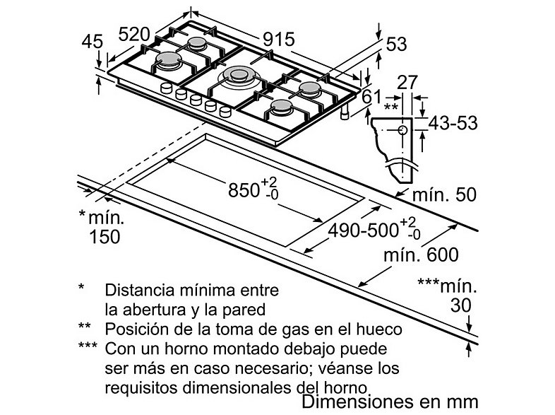 BOSCH Placa gas en color Negro — foto 12