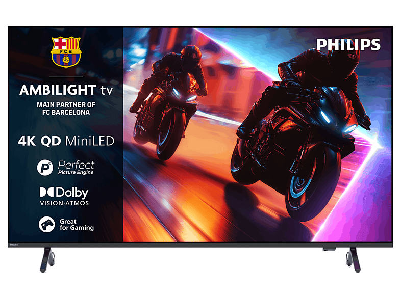 PHILIPS TV Mini LED 85" en color Negro (mod. Ambilight TV 85MLED910 4K)