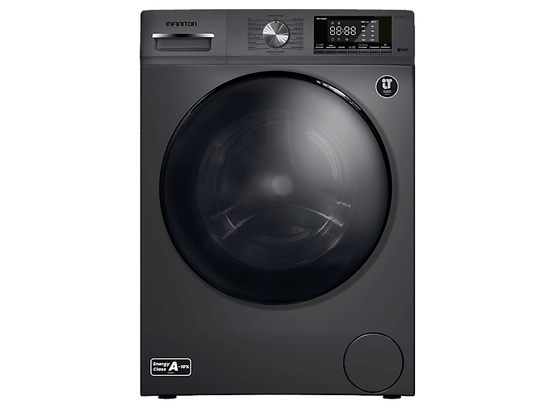 INFINITON Lavadora carga frontal en color Dark Inox — 10 kg y 1400 rpm