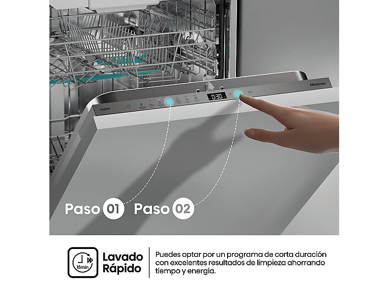 Lavavajillas integrable HISENSE en color Sin Panelar, 16 servicios — foto 7