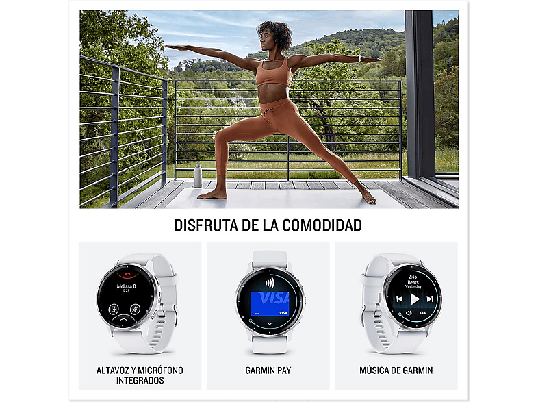 GARMIN Smartwatch PEBBLE GRAY AND SLATE (mod. VENU 3S) en color Negro — foto 5