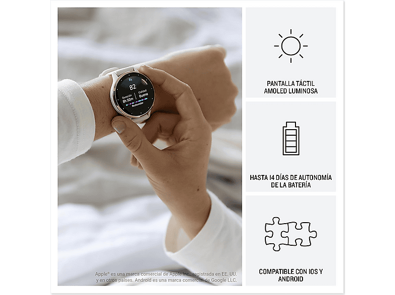 GARMIN Smartwatch PEBBLE GRAY AND SLATE (mod. VENU 3S) en color Negro — foto 6