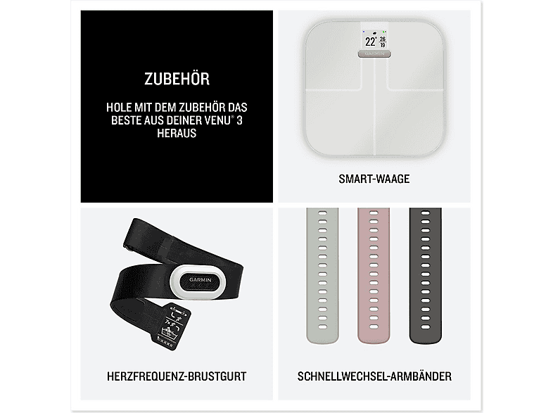 GARMIN Smartwatch PEBBLE GRAY AND SLATE (mod. VENU 3S) en color Negro — foto 8