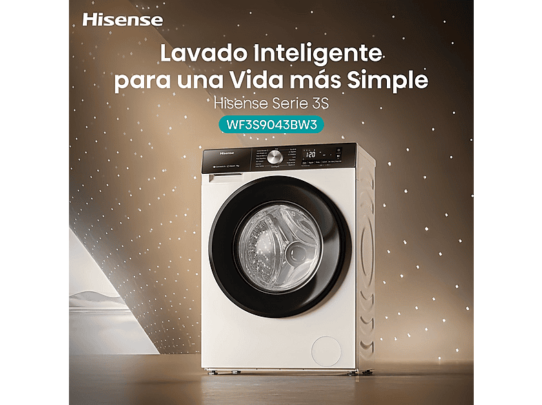 HISENSE Lavadora carga frontal 9 Kg en color Blanco — foto 13