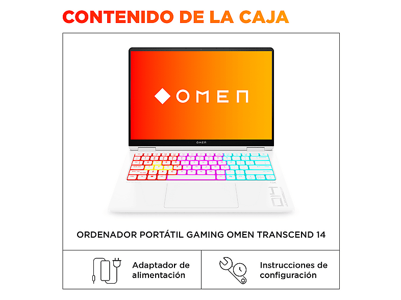 Portátil gaming HP en color Ceramic White de 14" 3K — foto 5