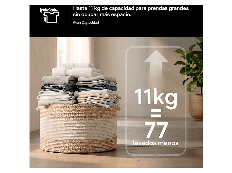 SAMSUNG Lavadora carga frontal en color Blanco — 11 kg y 1400 rpm — foto 5
