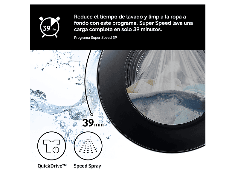SAMSUNG Lavadora carga frontal en color Blanco — 11 kg y 1400 rpm — foto 10