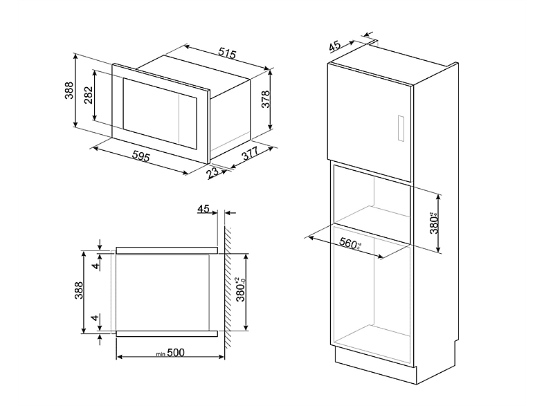Microondas integrable SMEG en color Acero, 900 W — foto 4
