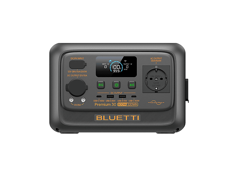 Estación de energía BLUETTI en color gris (mod. KIT Premium 30 V2+PV100) — foto 6