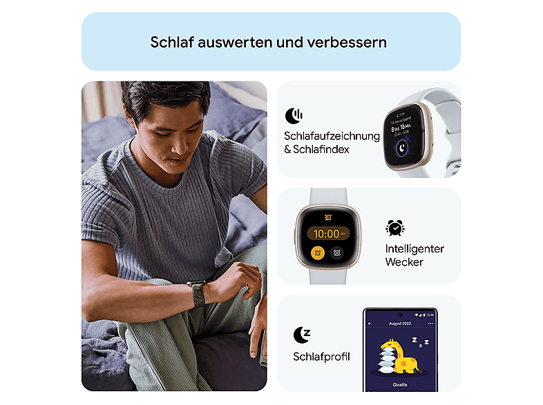 FITBIT Smartwatch 4.05 cm (mod. SENSE 2 AZUL ORO) en color Azul Oro — foto 3