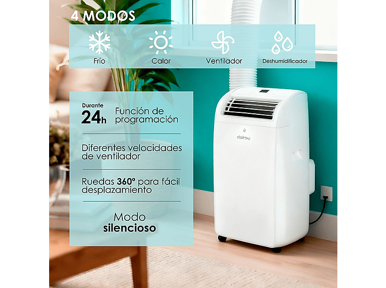 DAITSU Aire acondicionado portátil 12 fg/h en color Blanco — foto 7
