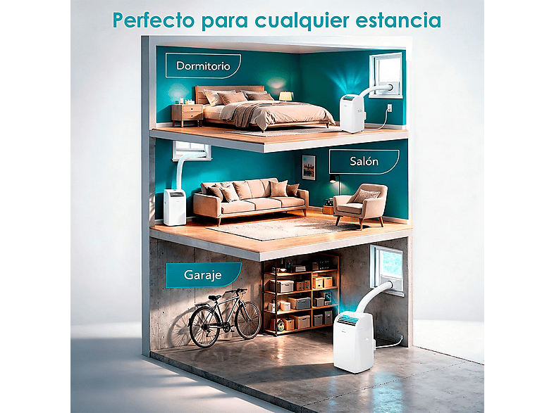DAITSU Aire acondicionado portátil 12 fg/h en color Blanco — foto 9