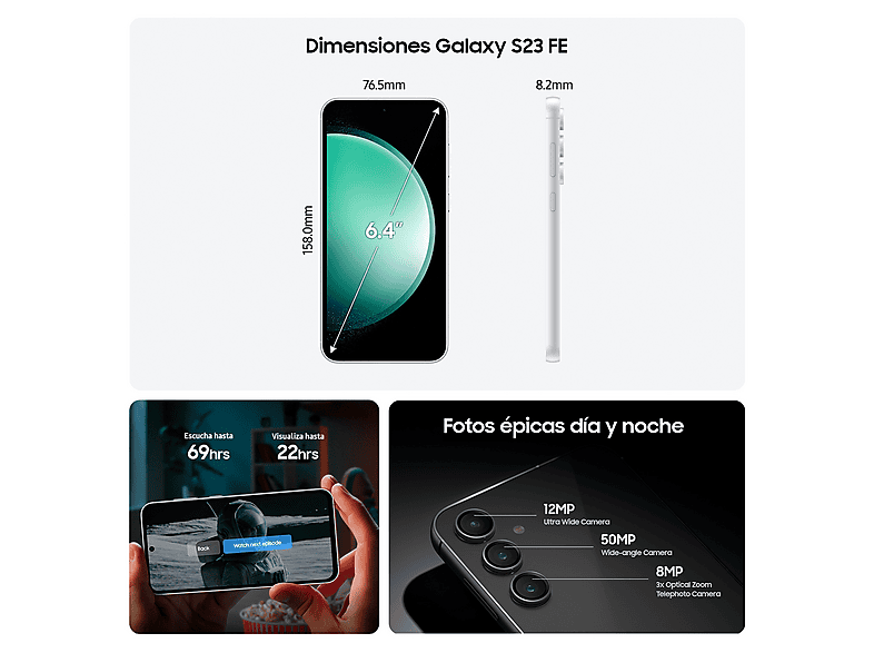 Smartphone SAMSUNG en color Graphite (mod. Galaxy S23 FE) — foto 4