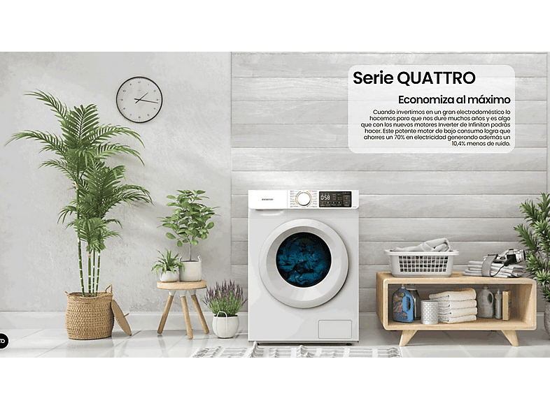 INFINITON Lavadora carga frontal 9 kg (mod. WM-N94ABE) en color Blanco — foto 4