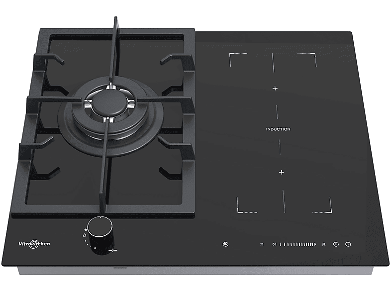 Placa de gas VITROKITCHEN con 3 zonas en color negro