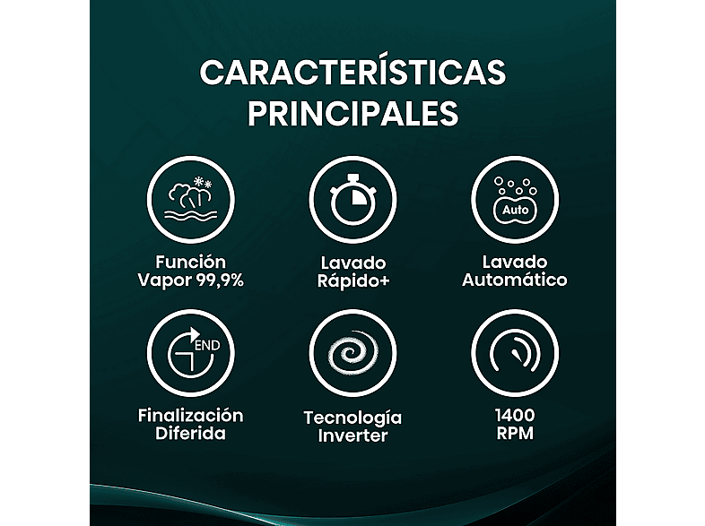 Lavadora carga frontal HISENSE con 8 kg en color Blanco — foto 4