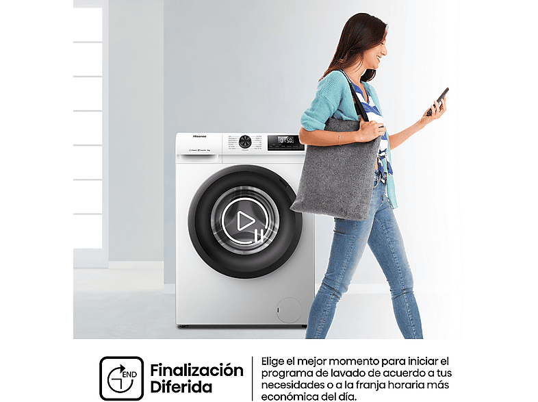 Lavadora carga frontal HISENSE con 8 kg en color Blanco — foto 8